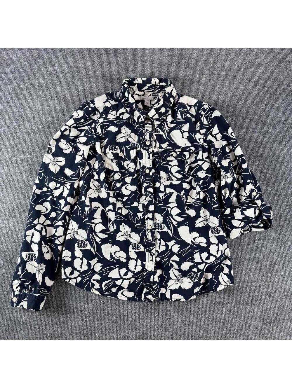 Old Navy Women's Floral Print Hawaiian Button-Up Shirt Med - Beach, Summer